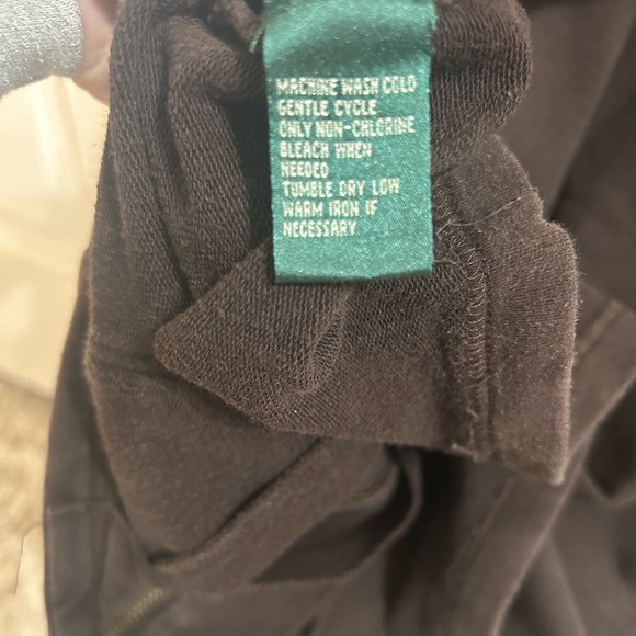 RALPH LAUREN | brown zippered stretchy zip-down sweatshirt jacket - Picture 4 of 4